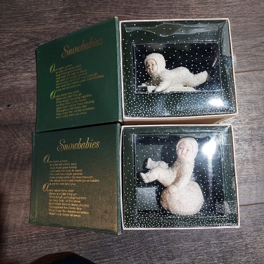 Snowbabies “Don't Fall Off & Hold On Tight" Dept 56 #7956 & #79685 2 Retired - Picture 3 of 13